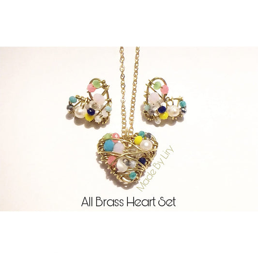 All Brass Heart Necklace