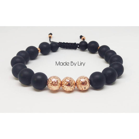 Onix & Copper Men Bracelet