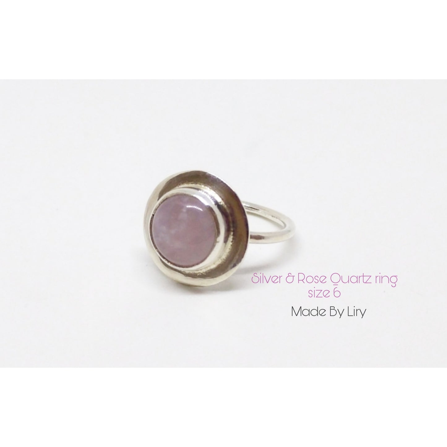 Silver & Rose Quartz Ring