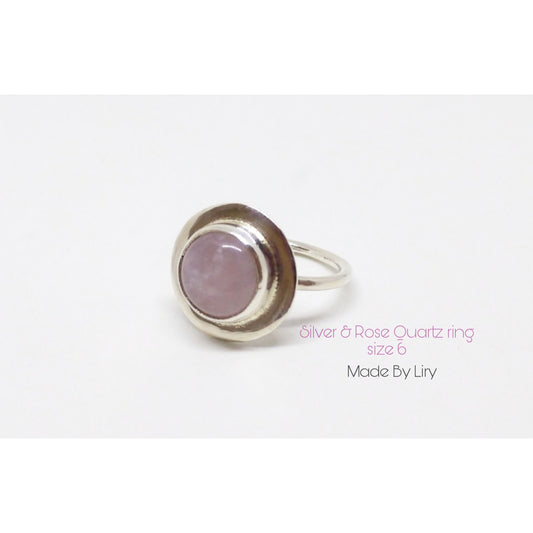 Silver & Rose Quartz Ring